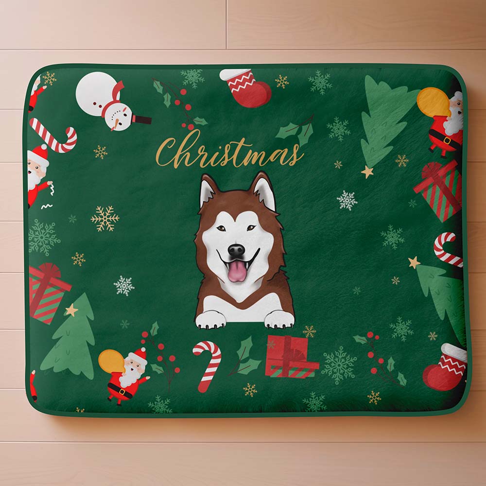 Christmas custom pet bed mat pe to keep warm in winter