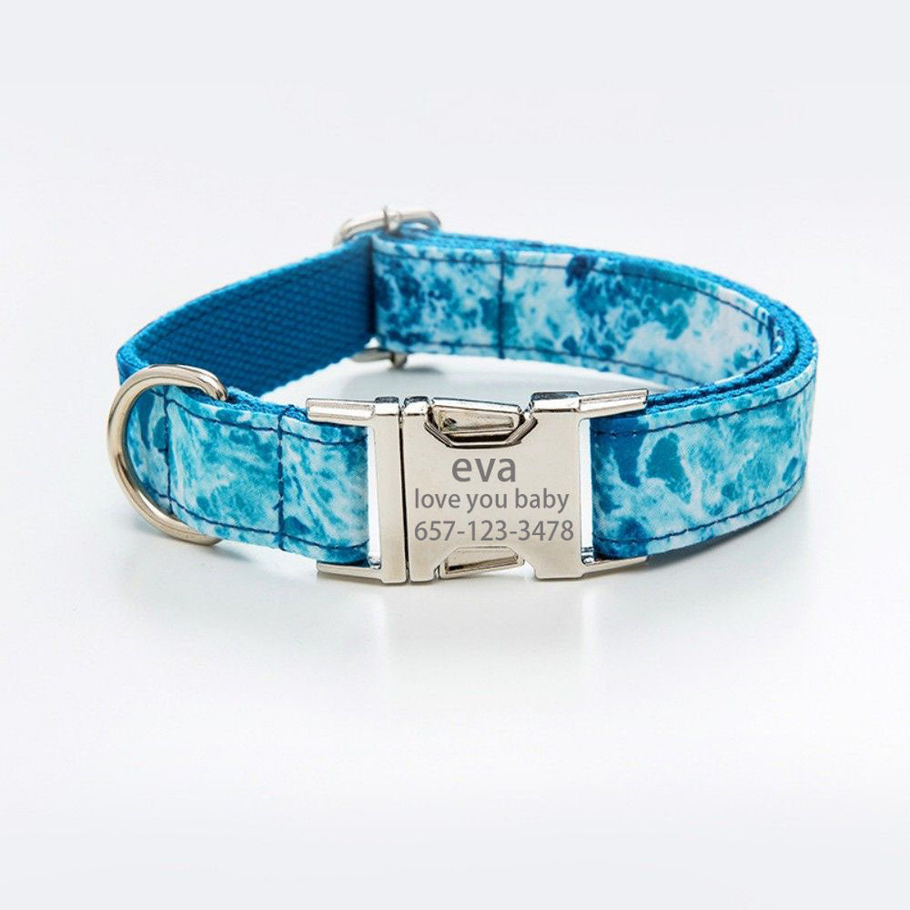 Personalized Dog collars with print Engraved Metal Buckle