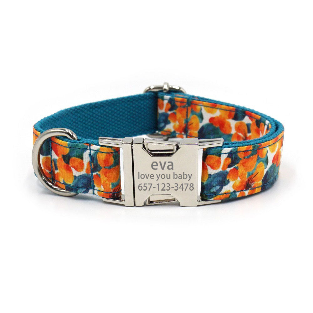 Custom Dog Collars&Leather With Print Engraved Metal Buckle