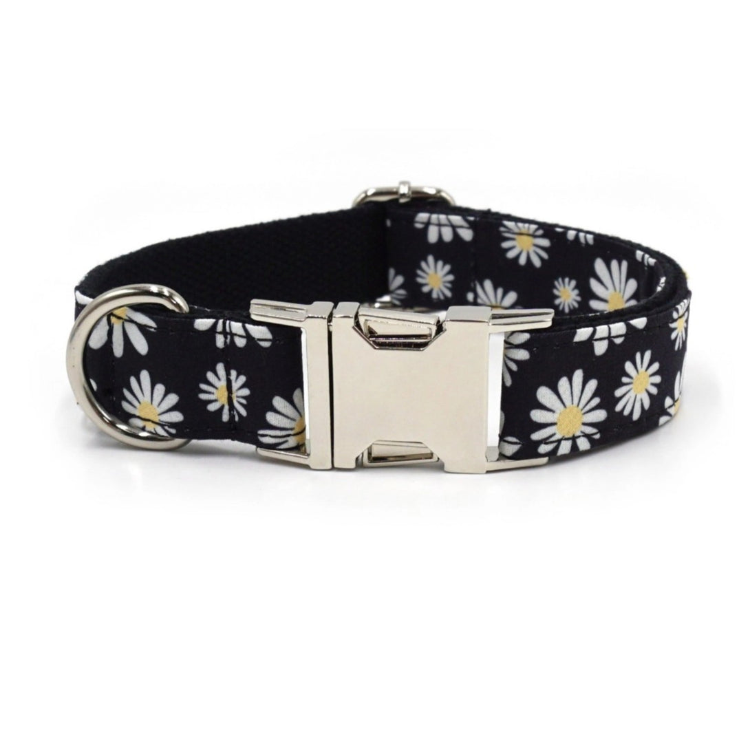 Personalized Dog collars with print Engraved Metal Buckle Black