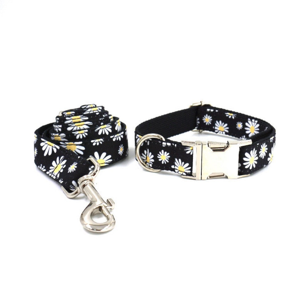 Personalized Dog collars with print Engraved Metal Buckle Black