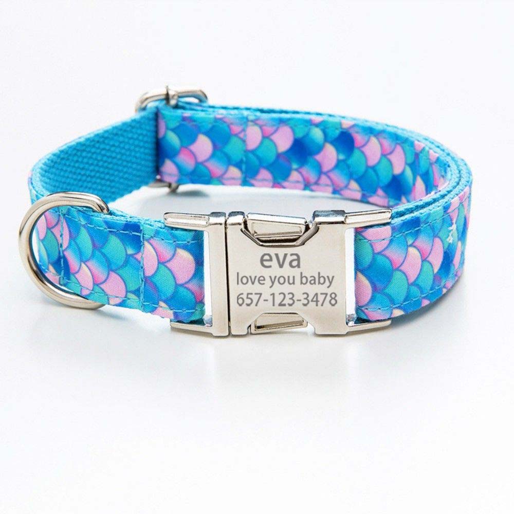 Personalized Dog collar&leash with print Engraved Metal Buckle