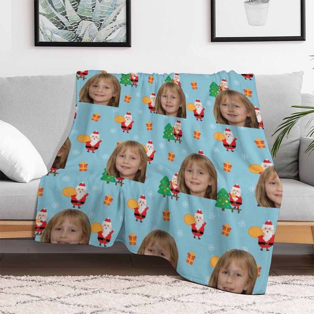 Custom Upload Photo Dog Cat Christmas Pattern Pet Blanket