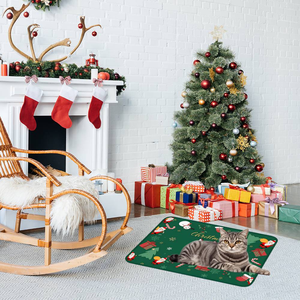 Christmas custom pet bed mat pe to keep warm in winter